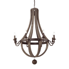 Load image into Gallery viewer, MILLENNIUM SP8 &amp; SP5 | Wooden - Farmhouse Candle Chandeliers - 5 &amp; 8 Lights