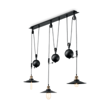 Load image into Gallery viewer, UP AND DOWN SP | Indoor Black Pulley Pendant Kitchen Island Ceiling Light Fitting, 1 &amp; 3 Lights