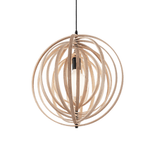Load image into Gallery viewer, DISK SP1 | Indoor Black &amp; White &amp; Wooden Abstract Pendant, Ceiling Light Fitting, 1 Light
