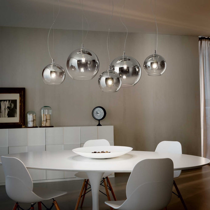 NEMO PLUS SP | Flush Indoor Multiple Pendant itchen Island Ceiling Light, Fade Chrome Design, 4 & 5 Lights