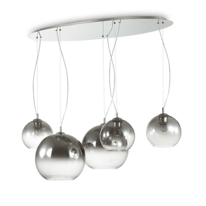 NEMO PLUS SP | Flush Indoor Multiple Pendant itchen Island Ceiling Light, Fade Chrome Design, 4 & 5 Lights