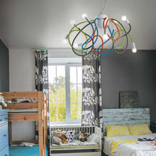 Load image into Gallery viewer, MULTIFLEX | Indoor White &amp; Multicoloured Kid's Bedroom Ceiling Light Fitting, 8 Lights