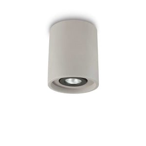 OAK SP & PL | Flush & Hanging Indoor Square & Round Ceiling Pendant Light, White & Concrete Design, 1 Light
