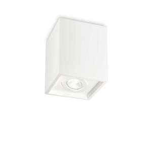 OAK SP & PL | Flush & Hanging Indoor Square & Round Ceiling Pendant Light, White & Concrete Design, 1 Light