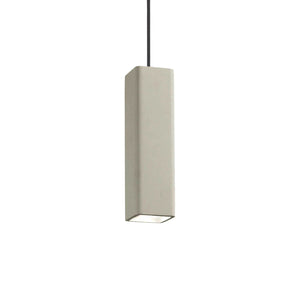OAK SP & PL | Flush & Hanging Indoor Square & Round Ceiling Pendant Light, White & Concrete Design, 1 Light