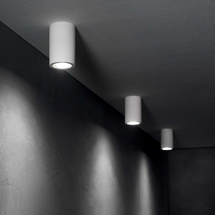 TOWER PL1 | Square & Round White Flush Ceiling Down Lights Fitting, 1 Light