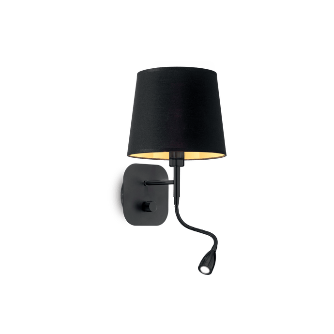NORDIK AP2 | Indoor LED Wallchiere Wall Light Sconce with Black Shade Design, 1 Light
