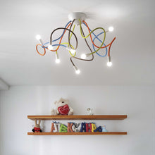 Load image into Gallery viewer, MULTIFLEX | Indoor White &amp; Multicoloured Kid's Bedroom Ceiling Light Fitting, 8 Lights