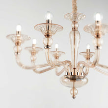Load image into Gallery viewer, DANIELI SP | Gold &amp; Amber Glass Chandelier Ceiling Light Fitting, Velvet Hang Cover, 6 &amp; 8 &amp; 12 Lights