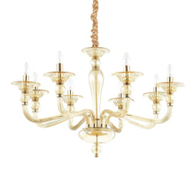 Load image into Gallery viewer, DANIELI SP | Gold &amp; Amber Glass Chandelier Ceiling Light Fitting, Velvet Hang Cover, 6 &amp; 8 &amp; 12 Lights