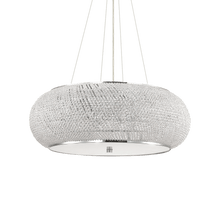 Load image into Gallery viewer, PASHA' SP &amp; PL | Flush &amp; Hanging Drum Crystal Pendant Ceiling Light Fitting, Chrome &amp; Gold Design,  6 &amp; 10 &amp; 14 Lights