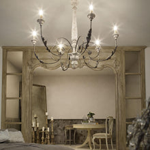 Load image into Gallery viewer, MONET SP | Indoor Farmhouse Styled Wooden Beaded Chandelier White Ceiling Light Fitting 5 &amp; 6 Lights