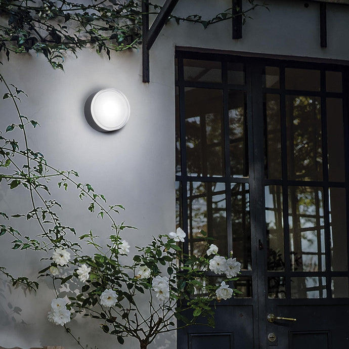 URANUS PL1 BIG & SMALL | Flush Outdoor Wall & Ceiling Light Fitting, Anthracite & White Design, 1 Light, IP44