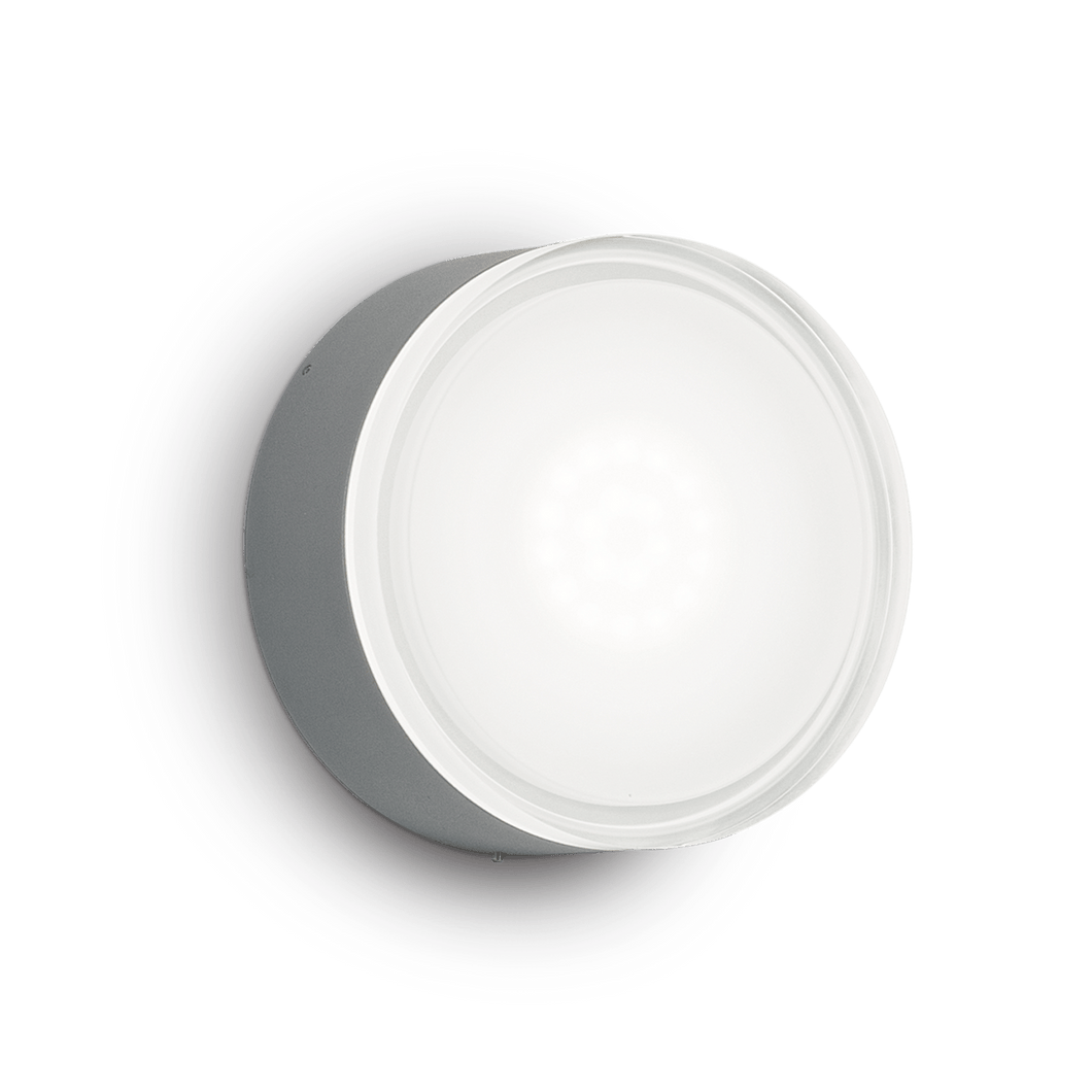 URANUS PL1 BIG & SMALL | Flush Outdoor Wall & Ceiling Light Fitting, Anthracite & White Design, 1 Light, IP44