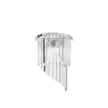Load image into Gallery viewer, CARLTON AP3 | Indoor Chrome &amp; Golden Flush Crystal Wall Light Fitting, 3 Lights