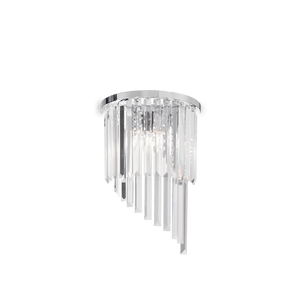 CARLTON AP3 | Indoor Chrome & Golden Flush Crystal Wall Light Fitting, 3 Lights