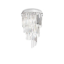 Load image into Gallery viewer, CARLTON PL | Chrome &amp; Gold Flush Tiered Crystal Chandelier Ceiling Light Fitting, 8 &amp; 12 Lights