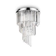 Load image into Gallery viewer, CARLTON PL | Chrome &amp; Gold Flush Tiered Crystal Chandelier Ceiling Light Fitting, 8 &amp; 12 Lights