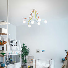 Load image into Gallery viewer, OCTOPUS PL6 | Indoor Kids Bedroom Ceiling Light Fitting, Polichrome &amp; White Design, 6 Lights