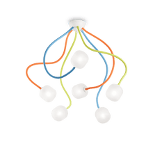 Load image into Gallery viewer, OCTOPUS PL6 | Indoor Kids Bedroom Ceiling Light Fitting, Polichrome &amp; White Design, 6 Lights