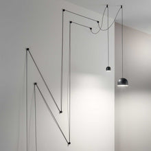 Load image into Gallery viewer, TALL SP1 BIG &amp; SMALL | Indoor Height Adjustable Bowl Pendant Ceiling Light Fitting, Black &amp; White Design, 1 Light