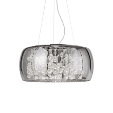 Load image into Gallery viewer, AUDI-80 SP | Modern Crystal Drum Pendant Chandelier Ceiling Light Fitting, Smokey Grey &amp; Clear Design, 5 &amp; 8 Lights