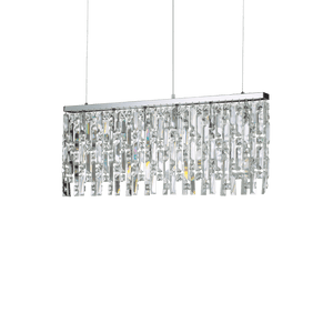 ELIXIR SP | Brass & Chrome Crystal Chandelier Kitchen Island Ceiling Light, 6 & 8 Lights