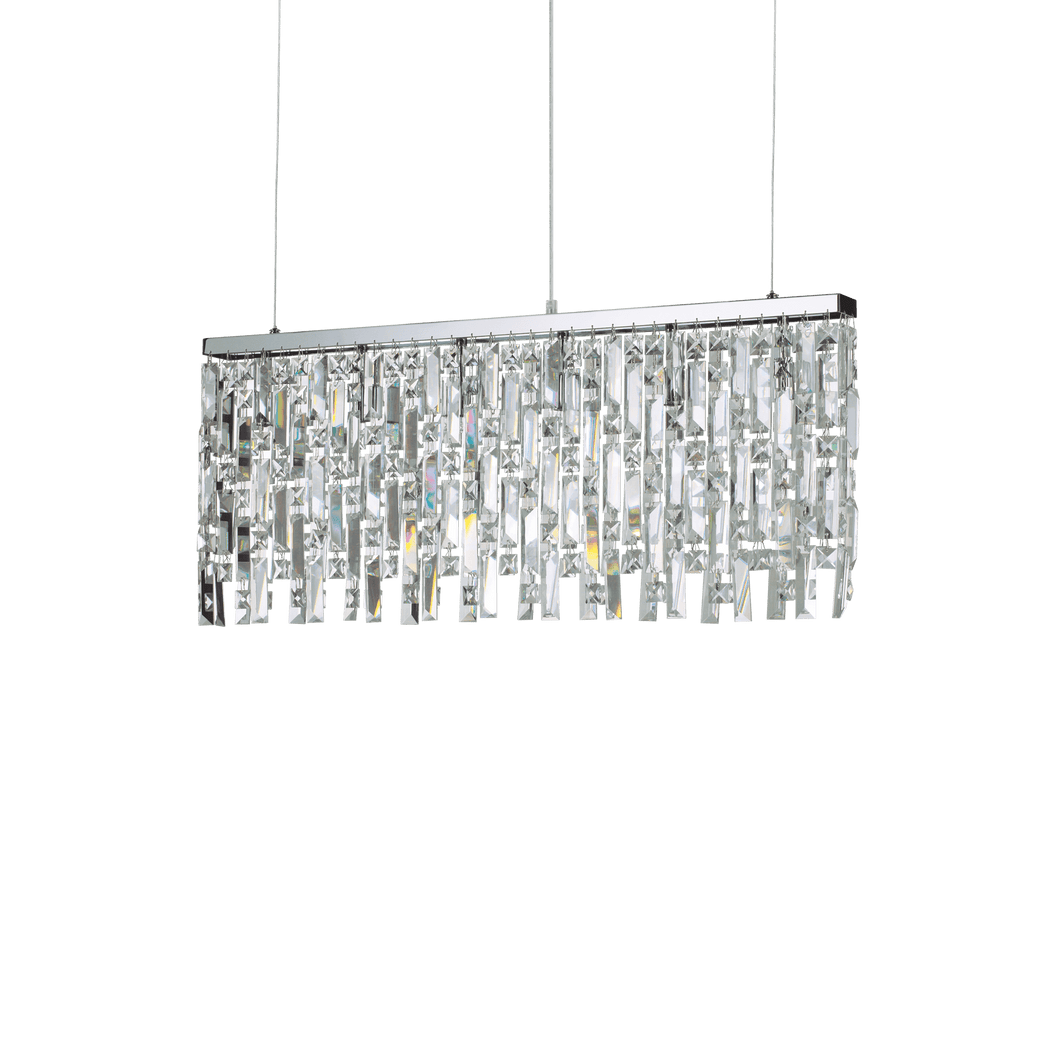 ELIXIR SP | Brass & Chrome Crystal Chandelier Kitchen Island Ceiling Light, 6 & 8 Lights