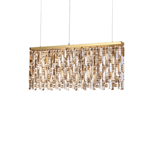 ELIXIR SP | Brass & Chrome Crystal Chandelier Kitchen Island Ceiling Light, 6 & 8 Lights