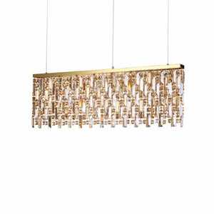 ELIXIR SP | Brass & Chrome Crystal Chandelier Kitchen Island Ceiling Light, 6 & 8 Lights