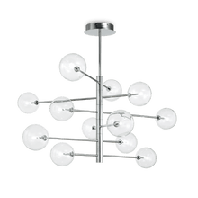 Load image into Gallery viewer, EQUINOXE SP12 | Modern Brass &amp; Chrome Globe Pendant Chandelier Ceiling Light Fitting, 12 Lights