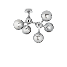 Load image into Gallery viewer, NODES SP | Modern Multiple Pendant Globe Chandelier Light Fitting, White &amp; Chrome &amp; Brass Designs,9 &amp; 15 Lights