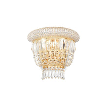 Load image into Gallery viewer, DUBAI AP2 | Indoor Brass &amp; Chrome Flush Crystal Wall Light Sconce, 2 Lights