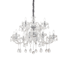 Load image into Gallery viewer, CONTINENTAL SP12 | Clear Crystal &amp; Glass Candle Style Chandelier, 12 Lights