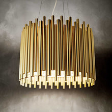 Load image into Gallery viewer, PAN SP5 | Golden Abstract Drum Pendant Ceiling Light Fitting, 5 Lights