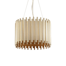 Load image into Gallery viewer, PAN SP5 | Golden Abstract Drum Pendant Ceiling Light Fitting, 5 Lights