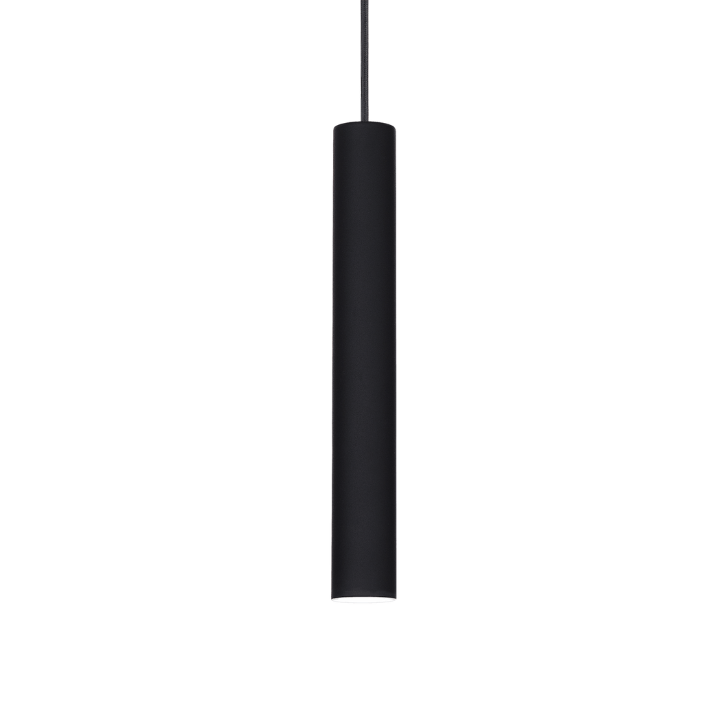 TUBE SP | Indoor White & Black Hanging LED Down Lights, Pendant Ceiling Light Fitting, 1 Light