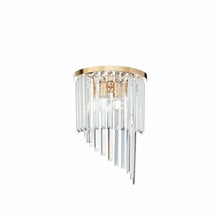 Load image into Gallery viewer, CARLTON AP3 | Indoor Chrome &amp; Golden Flush Crystal Wall Light Fitting, 3 Lights