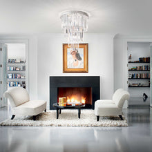 Load image into Gallery viewer, CARLTON PL | Chrome &amp; Gold Flush Tiered Crystal Chandelier Ceiling Light Fitting, 8 &amp; 12 Lights