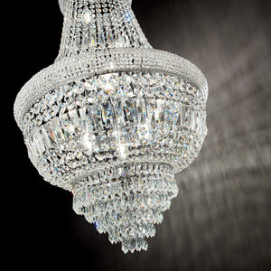 DUBAI SP | Luxurious Entryway Chrome &  Golden Frame Beaded Crystal Chandelier Ceiling Light Fitting, 10 & 24 Lights