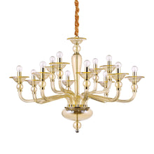 Load image into Gallery viewer, DANIELI SP | Gold &amp; Amber Glass Chandelier Ceiling Light Fitting, Velvet Hang Cover, 6 &amp; 8 &amp; 12 Lights