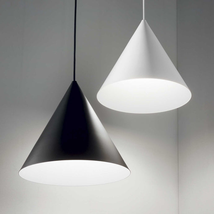 A-LINE SP1 | Black & White Indoor Bowl Pendant, Big & Small Ceiling Light Fitting, 1 Light