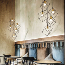 Load image into Gallery viewer, ICE SP5 | Multiple Pendant Lights - Box Shape - White - Black - 5 Lights