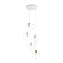 Load image into Gallery viewer, ICE SP5 | Multiple Pendant Lights - Box Shape - White - Black - 5 Lights