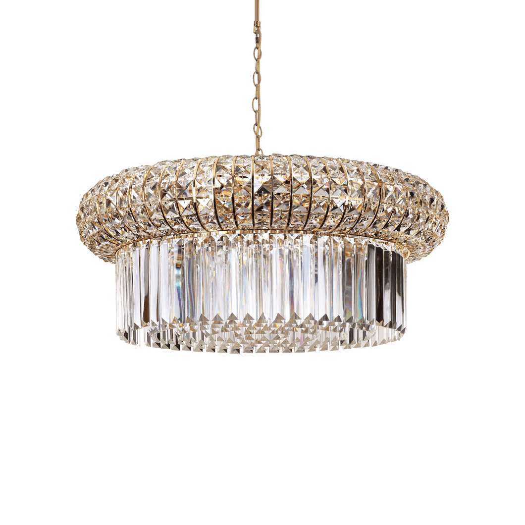 NABUCCO SP | Indoor Crystal Drum Chandelier Ceiling Light Fitting, 12 & 16 Lights