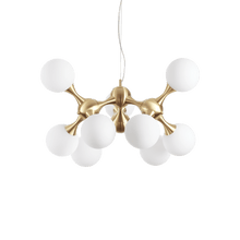 Load image into Gallery viewer, NODES SP | Modern Multiple Pendant Globe Chandelier Light Fitting, White &amp; Chrome &amp; Brass Designs,9 &amp; 15 Lights