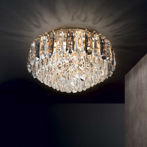 MAGNOLIA PL7 | Indoor Flush Golden Crystal Chandelier, Ceiling Light Fitting, 7 Lights