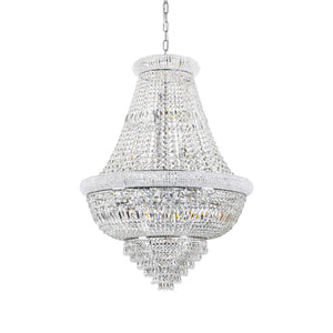 DUBAI SP | Luxurious Entryway Chrome &  Golden Frame Beaded Crystal Chandelier Ceiling Light Fitting, 10 & 24 Lights