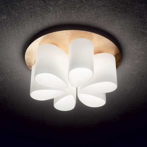 DAISY PL6 | Flush Indoor Golden Ceiling Light Fitting, 6 Lights