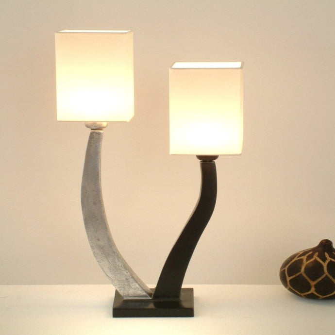 Table lamp, 2-leaf QUADRANGOLARE - 300 K 12140 - shinychandeliers.co.uk